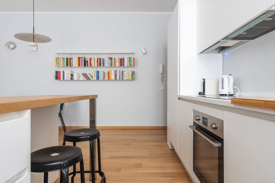 Apartment | Private kitchen | Full-size fridge, stovetop, dishwasher, espresso maker