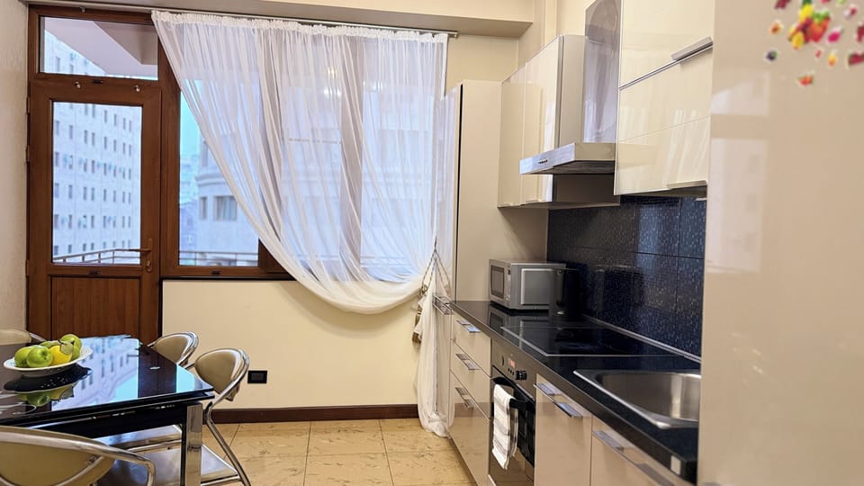 Luxury Apartment, Balcony, City View | Private kitchen