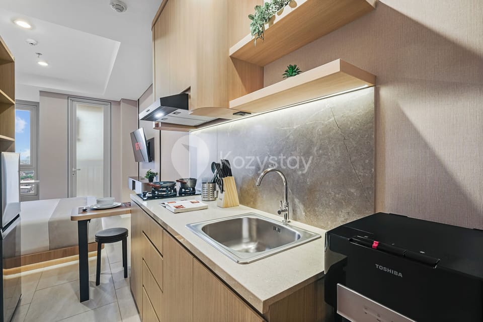 Apartment, 1 Bedroom, City View | Private kitchen | Full-size fridge, microwave, stovetop, rice cooker