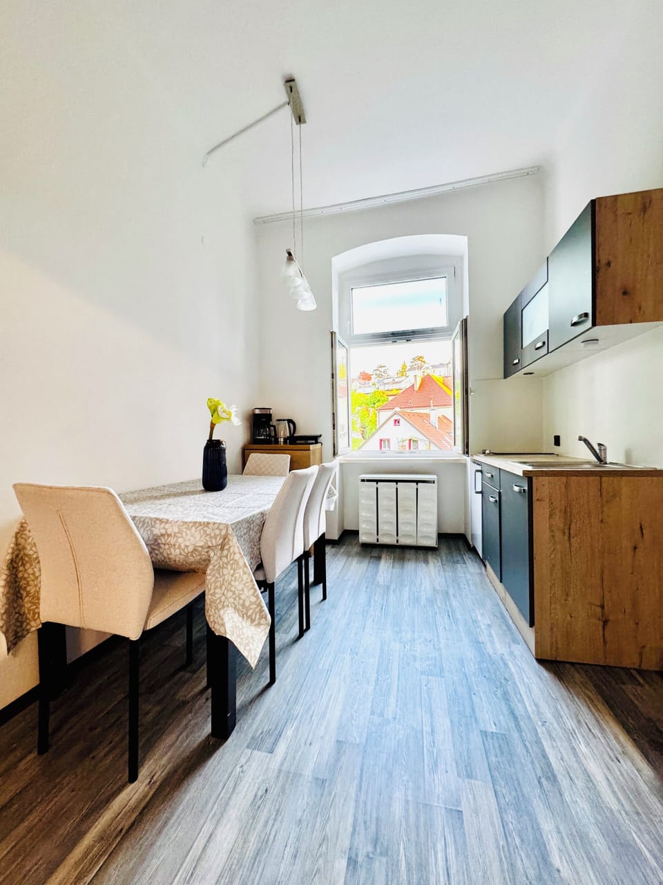 Basic Apartment | Private kitchen | Fridge, microwave, stovetop, cookware/dishes/utensils