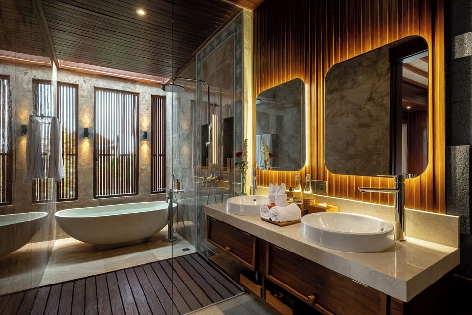 Villa, 1 Bedroom, Pool View | Bathroom | Bathrobes