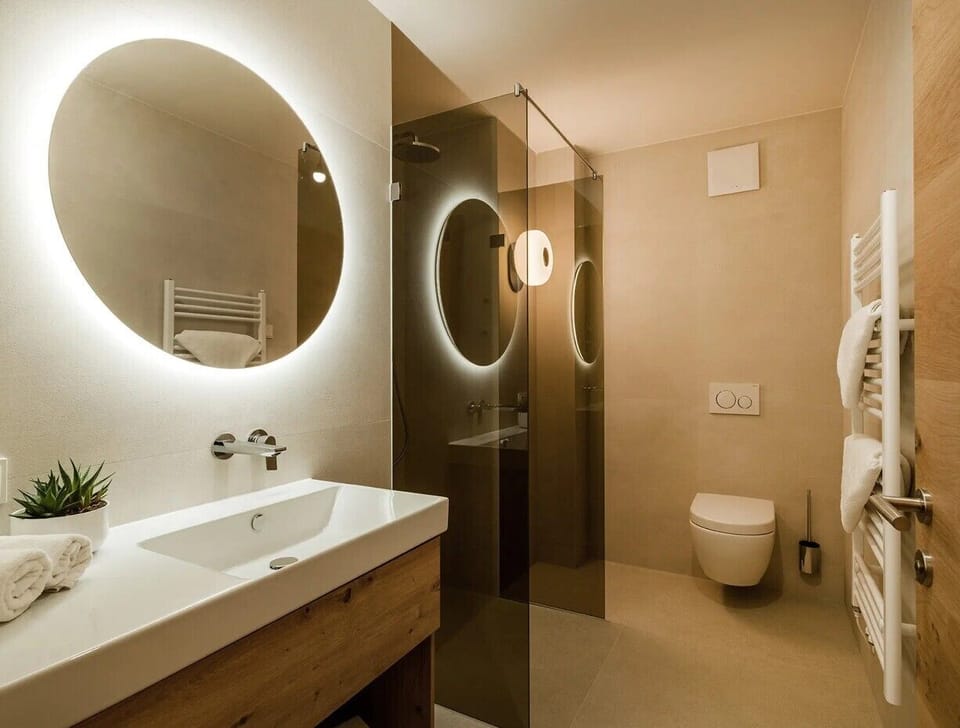 Hair dryer, bathrobes, towels, soap