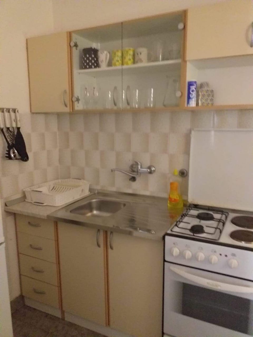 Fridge, oven, stovetop, cookware/dishes/utensils