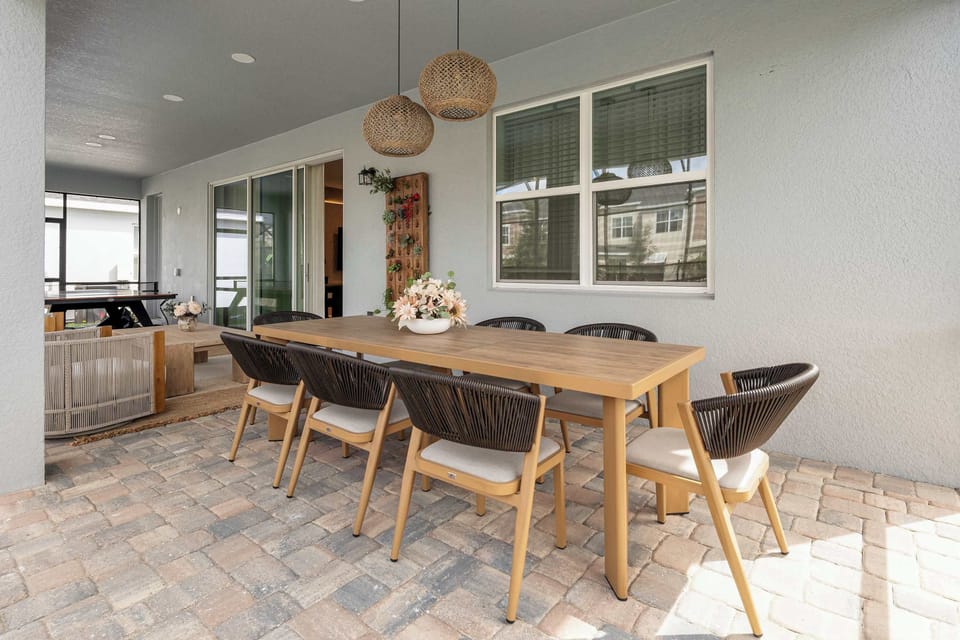 Outdoor banquet area