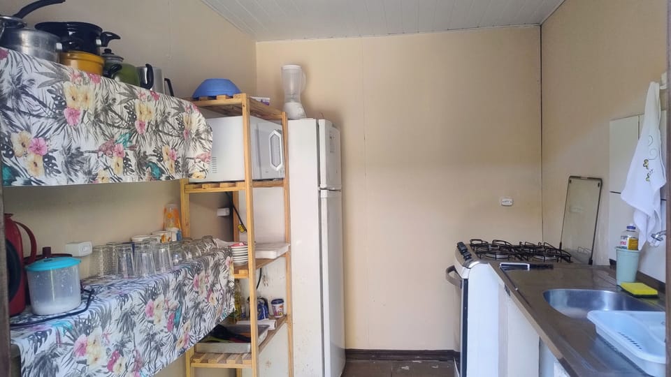 Full-size fridge, microwave, oven, blender