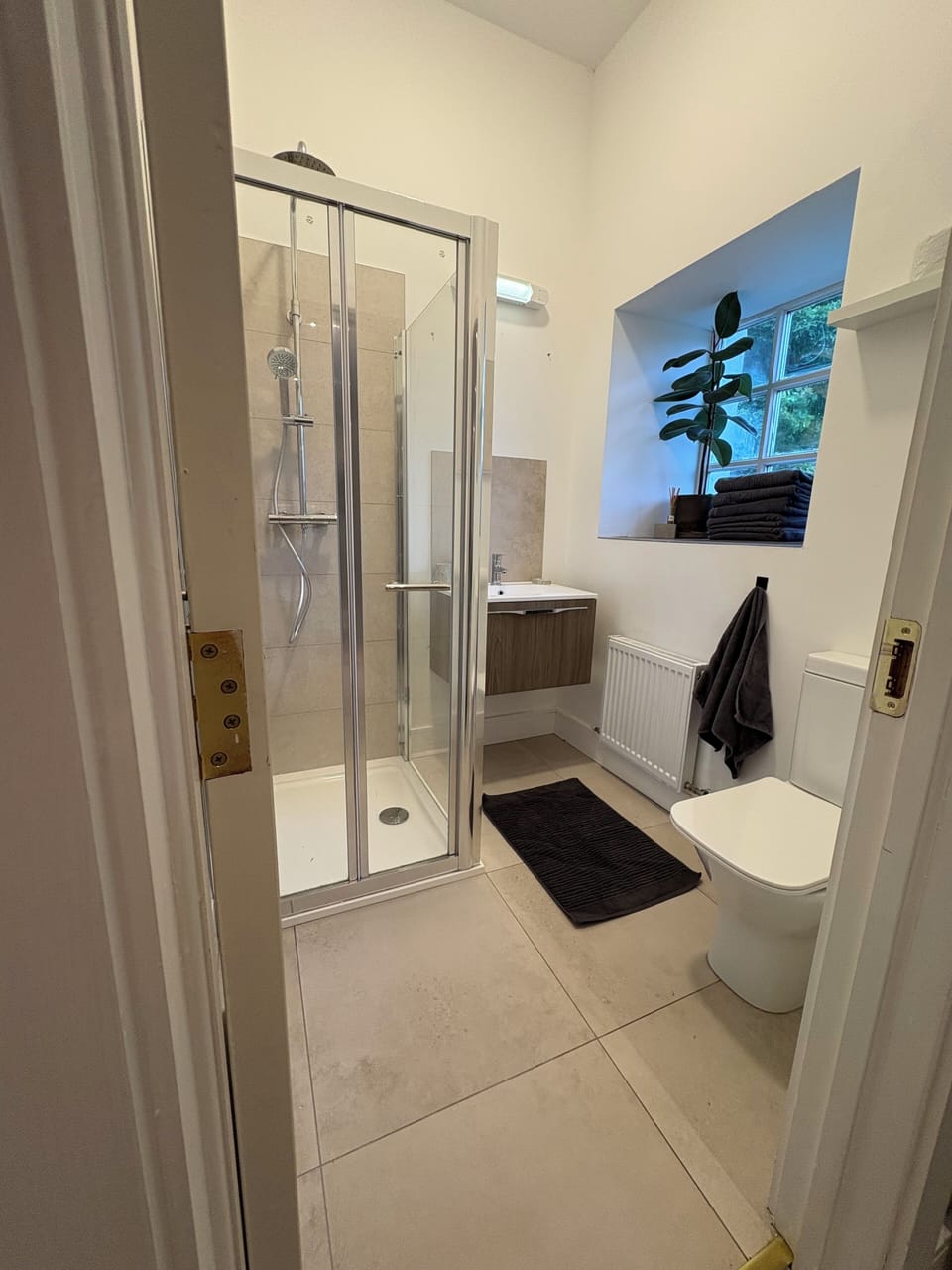 Triple Room, Garden View | Bathroom | Shower, hair dryer, towels, toilet paper