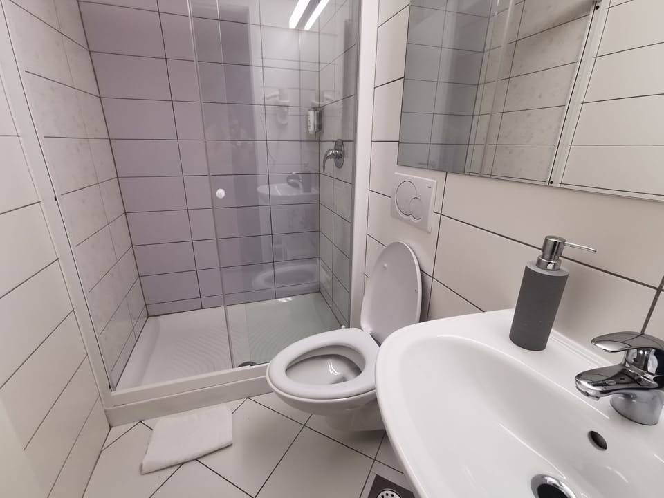 Quadruple Room, Private Bathroom | Bathroom | Shower, hair dryer, towels