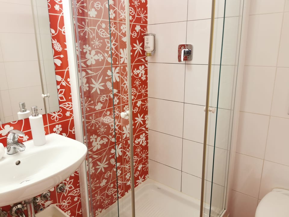 Double Room | Bathroom | Shower, hair dryer, towels