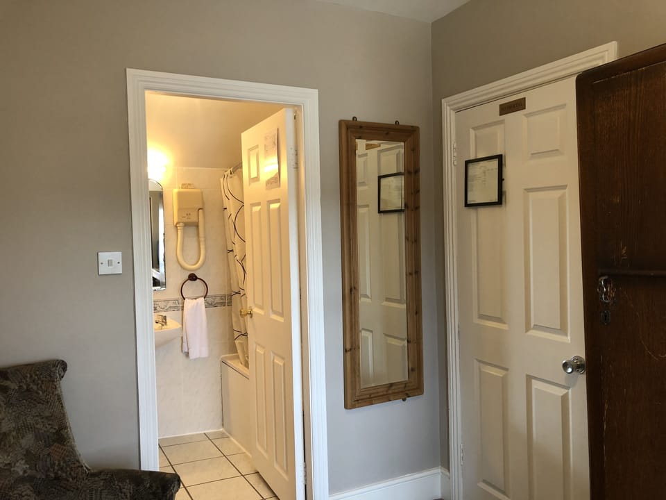 Traditional Single Room | Bathroom | Shower, hair dryer, towels