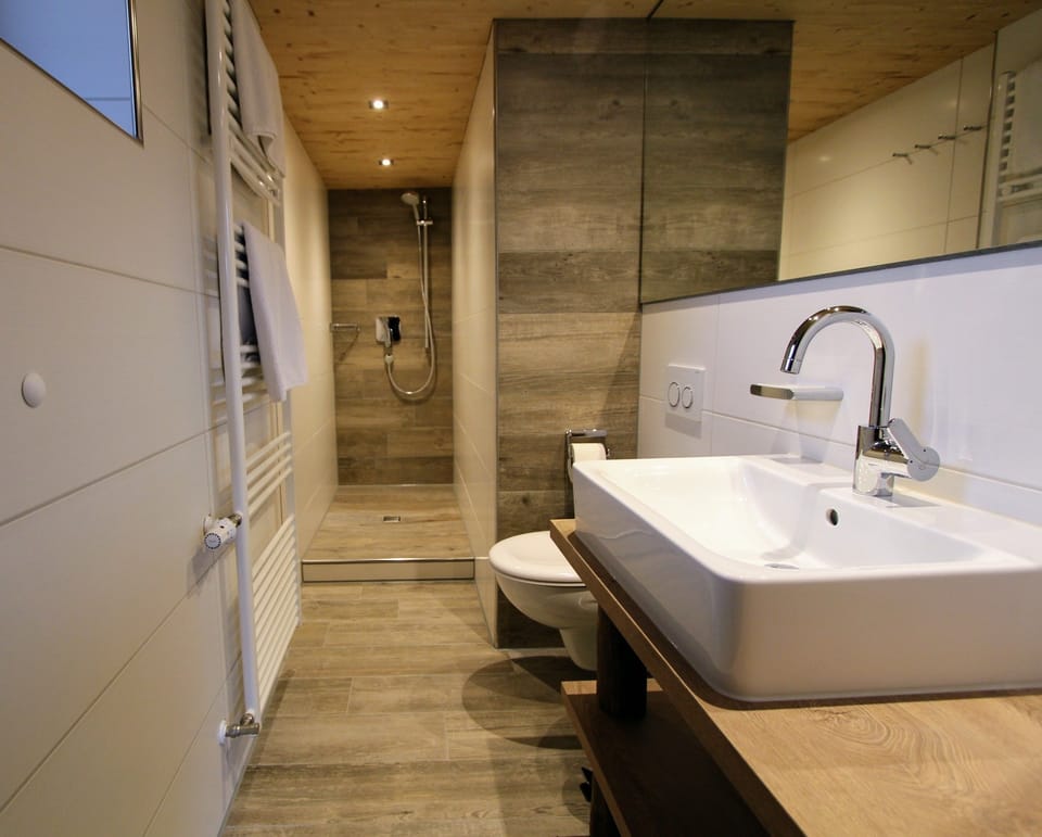 Apartment, Terrace | Bathroom | Shower, hair dryer, slippers, towels