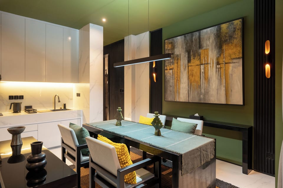 Deluxe Villa, 1 Bedroom, Balcony, Pool View | Living area | 32-inch Smart TV with digital channels