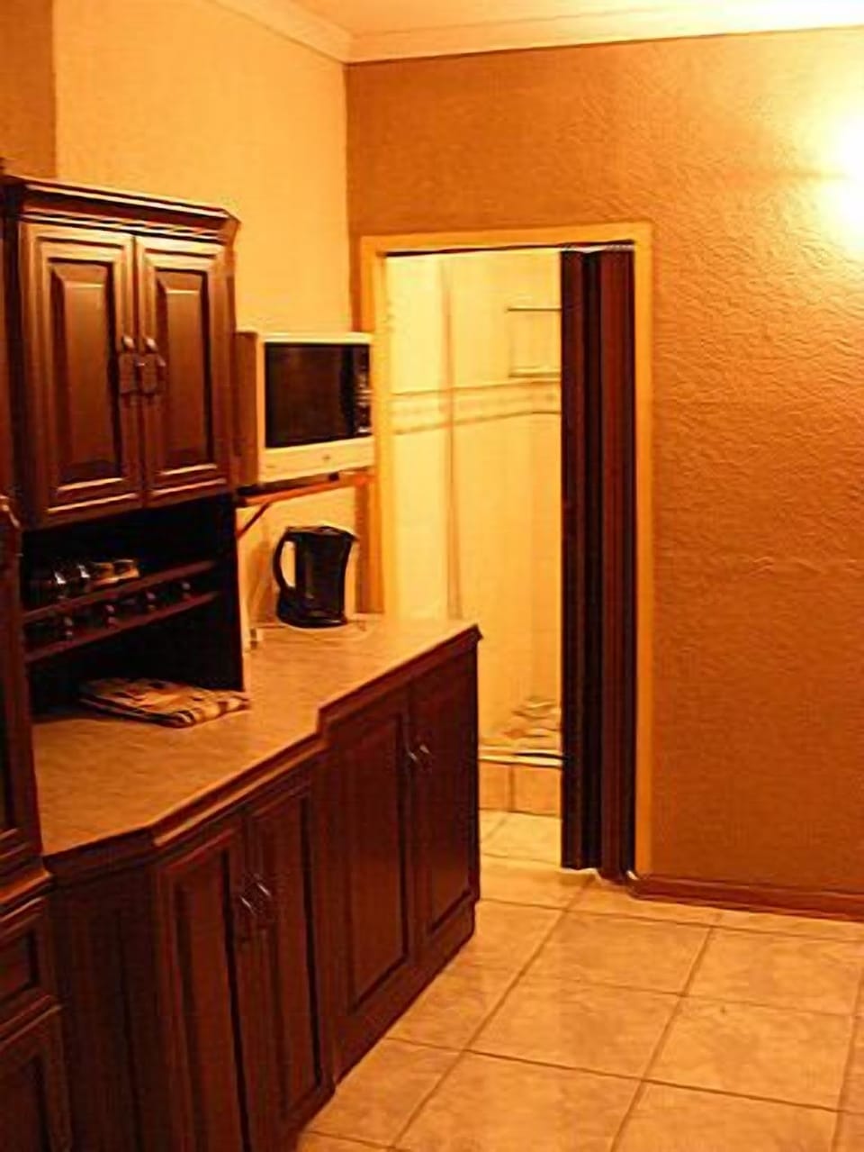Fridge, microwave, electric kettle