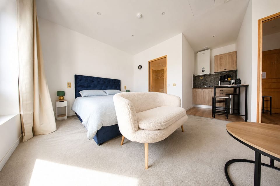 Comfort Apartment | 1 bedroom, premium bedding, blackout drapes, soundproofing