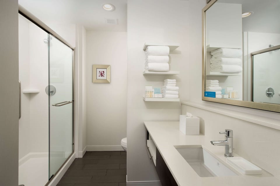 Free toiletries, hair dryer, towels, soap