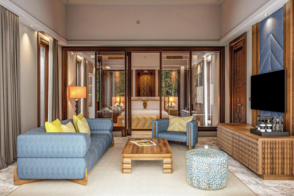 Villa, 3 Bedrooms, Private Pool | Free minibar items, in-room safe, desk, laptop workspace