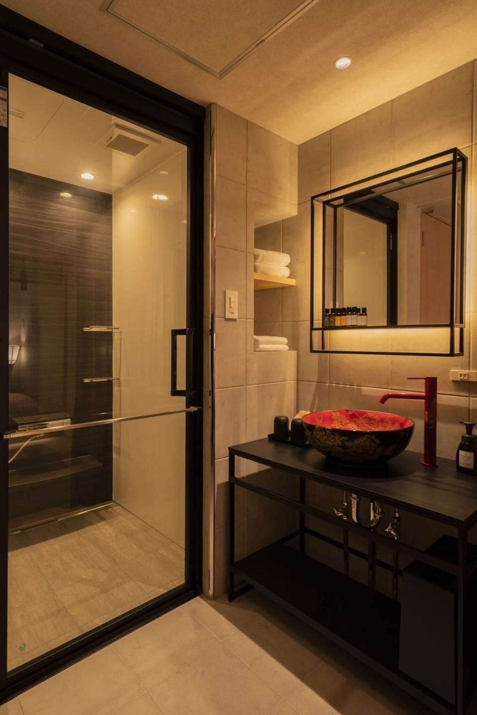 Shower, free toiletries, hair dryer, slippers