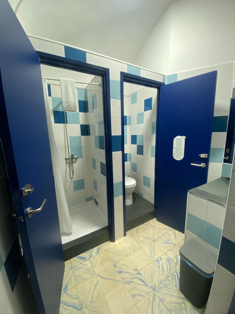 Basic Twin Room, Balcony, City View | Bathroom | Shower, hair dryer (on request), towels, soap