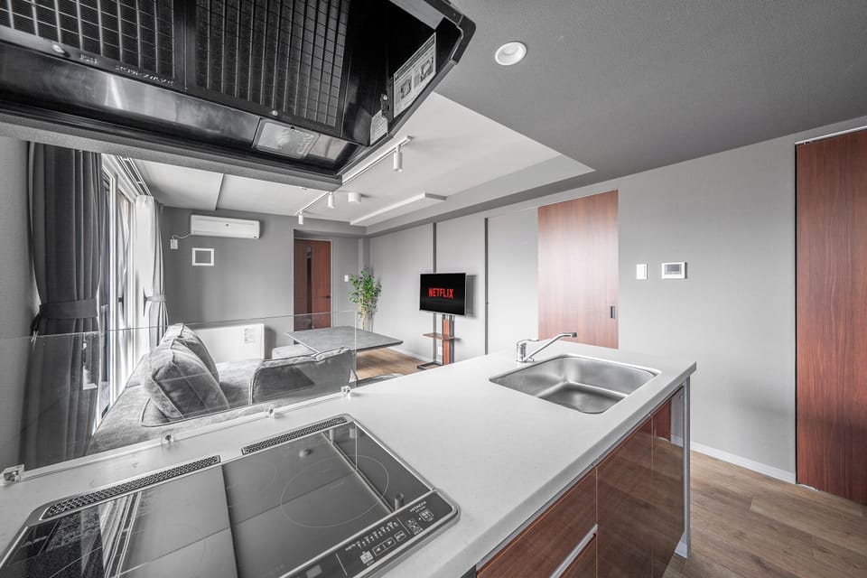 Fridge, microwave, stovetop, rice cooker