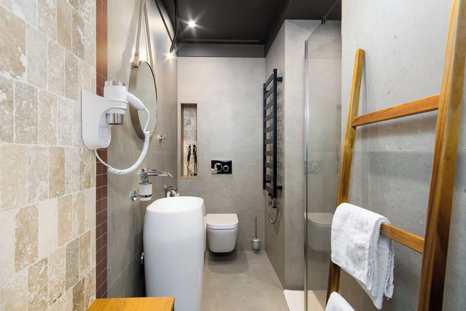 Deluxe Apartment, Partial Lake View | Bathroom | Shower, free toiletries, towels, soap
