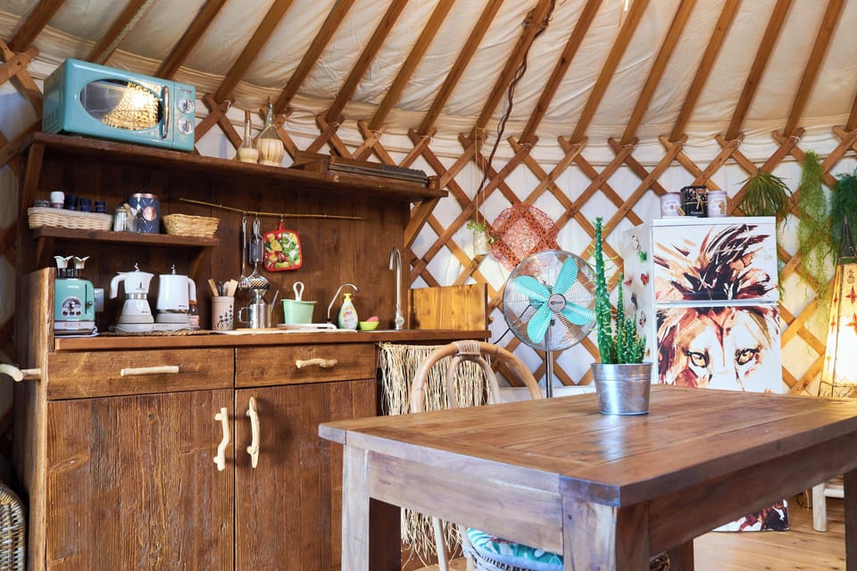 Standard Tent, Hill View | Private kitchen | Coffee/tea maker, fridge, microwave, electric kettle