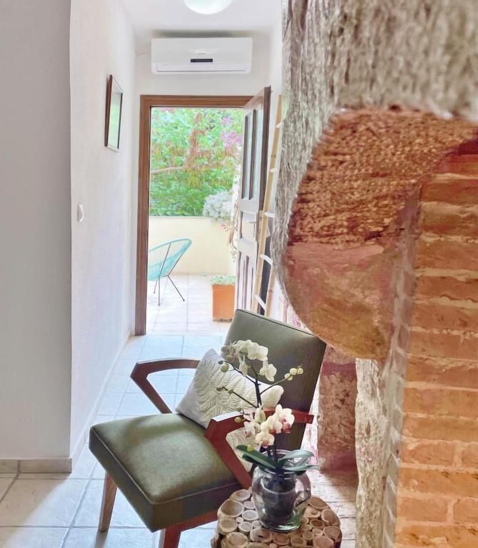 Sohora Courtyard Retreat - Rethimno Spring Home | Living area | 30-inch flat-screen TV with digital channels