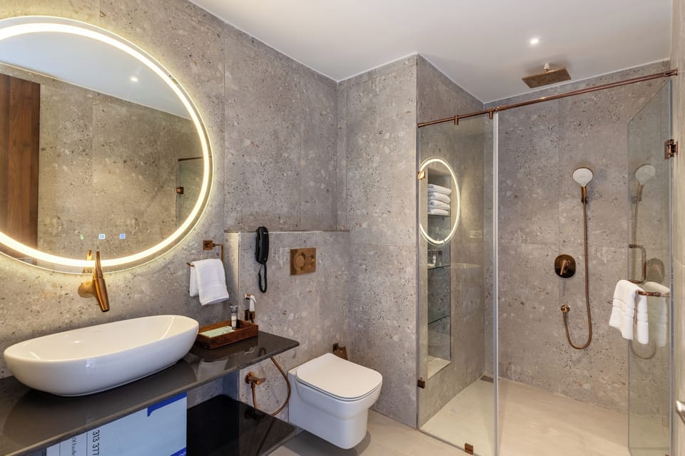 Shower, free toiletries, hair dryer (on request), slippers