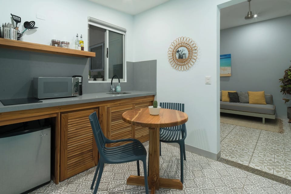 Design Apartment | Private kitchen | Microwave, stovetop, toaster, blender