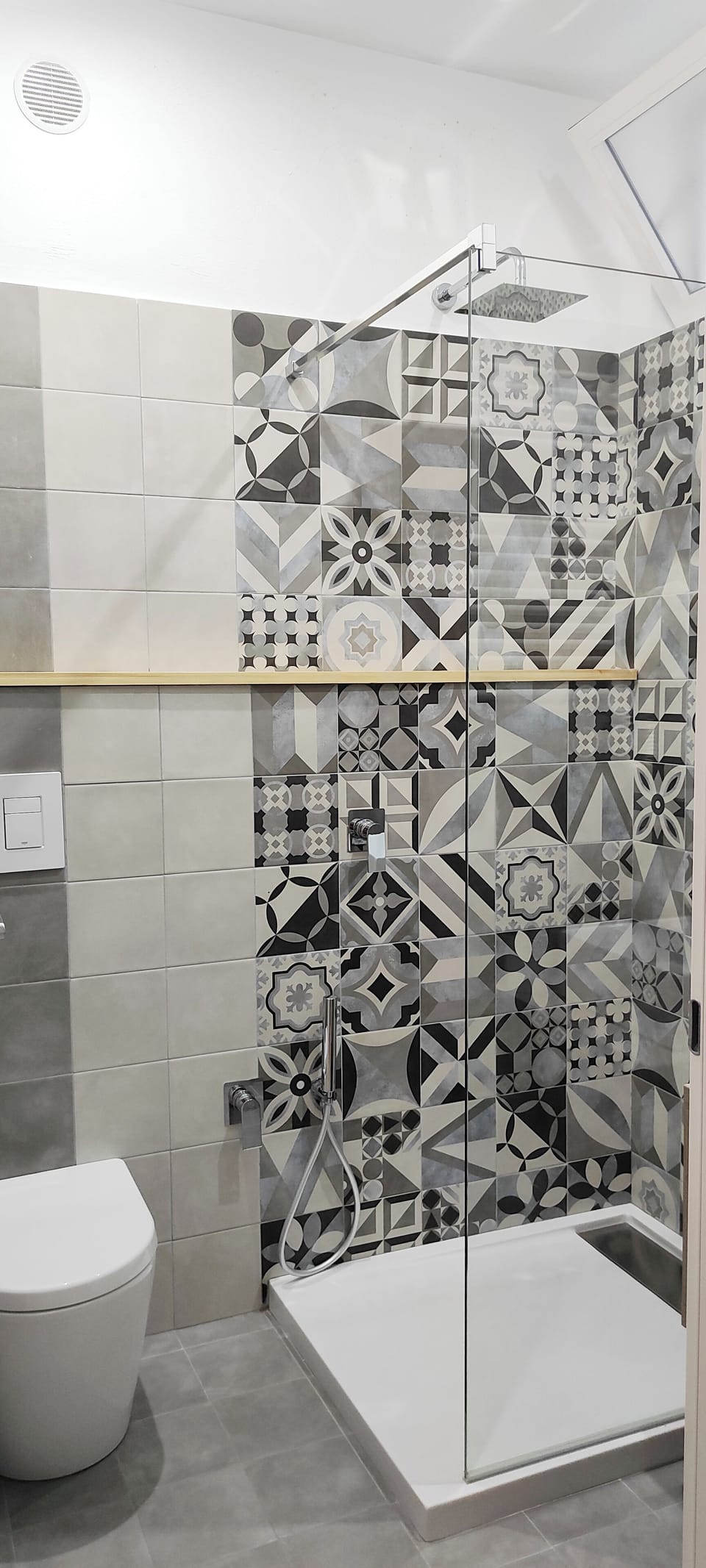 Shower, rainfall showerhead, hair dryer, bidet