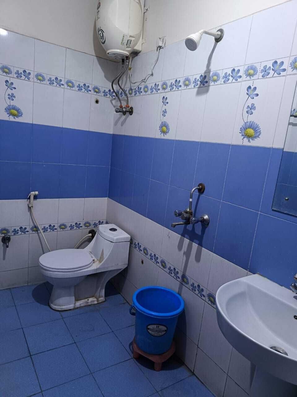 Hair dryer, slippers, towels, soap