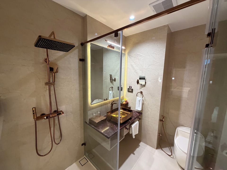 Deluxe Room | Bathroom | Free toiletries, hair dryer, bathrobes, slippers