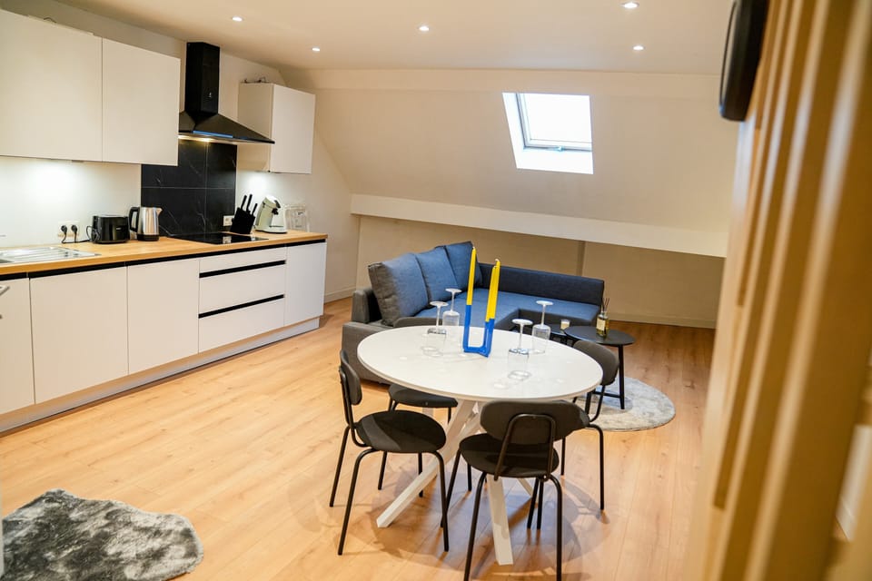 Basic Apartment | Private kitchen | Mini-fridge, oven, stovetop, cookware/dishes/utensils