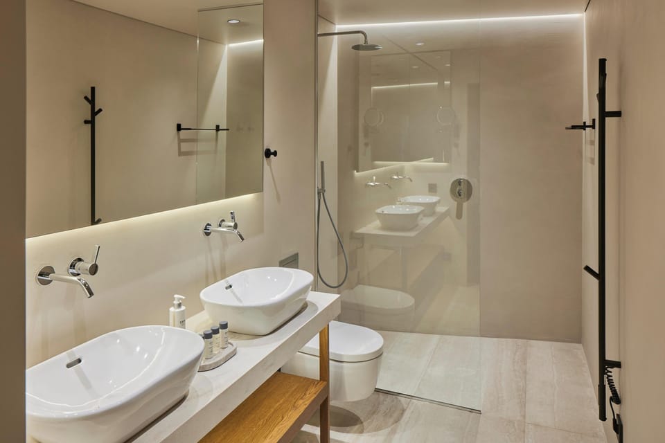 Deluxe Studio Suite | Bathroom | Shower, hair dryer, slippers, towels