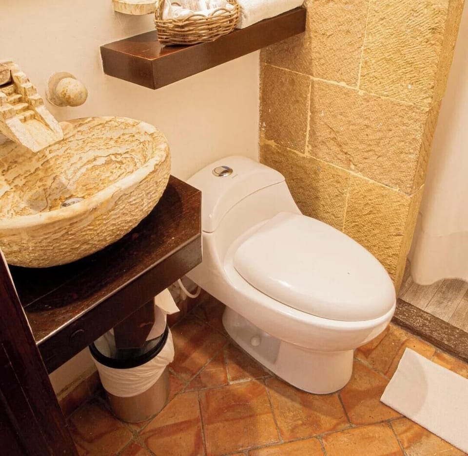 Shower, free toiletries, towels