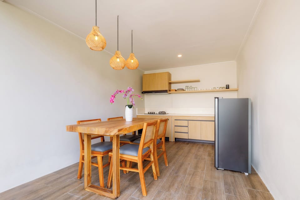 Standard Villa, Pool View | Private kitchen | Fridge, dishwasher, electric kettle, cookware/dishes/utensils