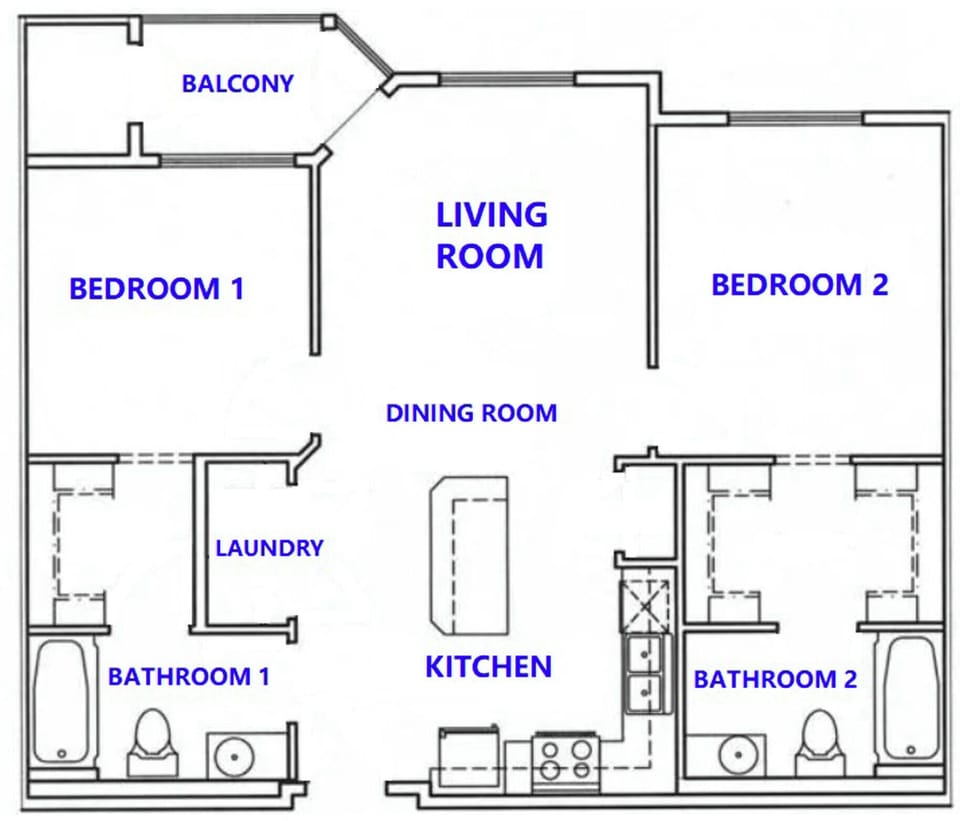 Deluxe Apartment, 2 Bedrooms, Pets Allowed | Floor plan