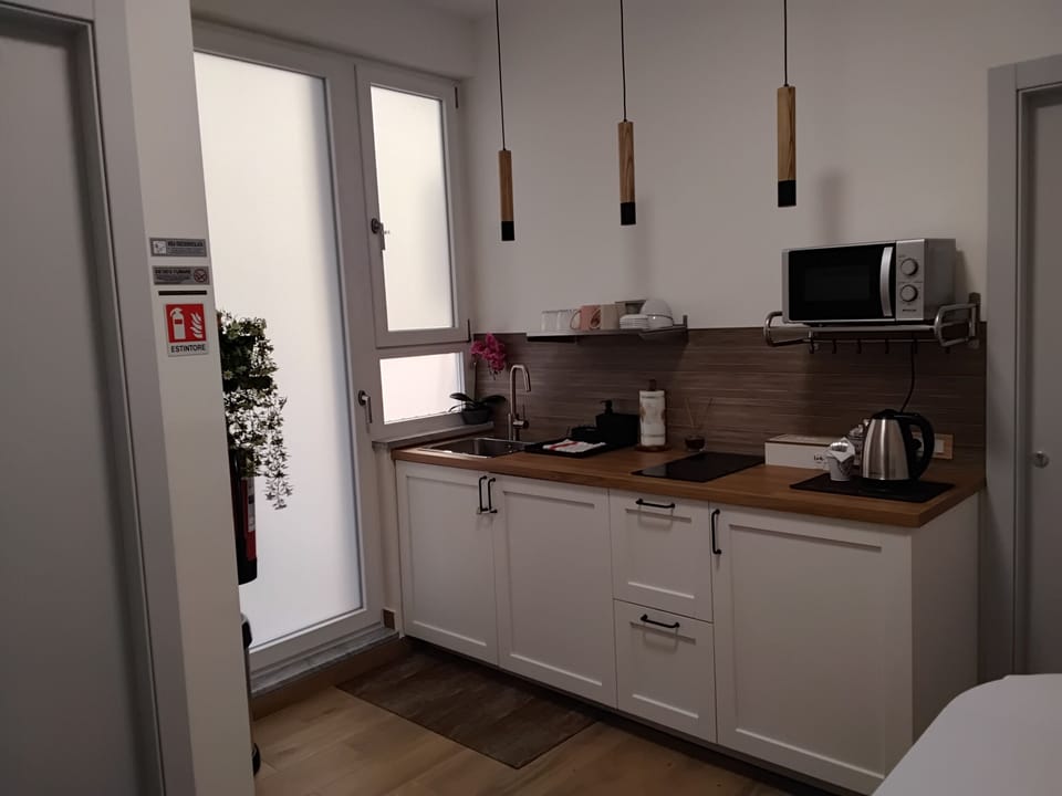 Comfort Room, Private Bathroom | Private kitchen | Full-size fridge, microwave, electric kettle, paper towels
