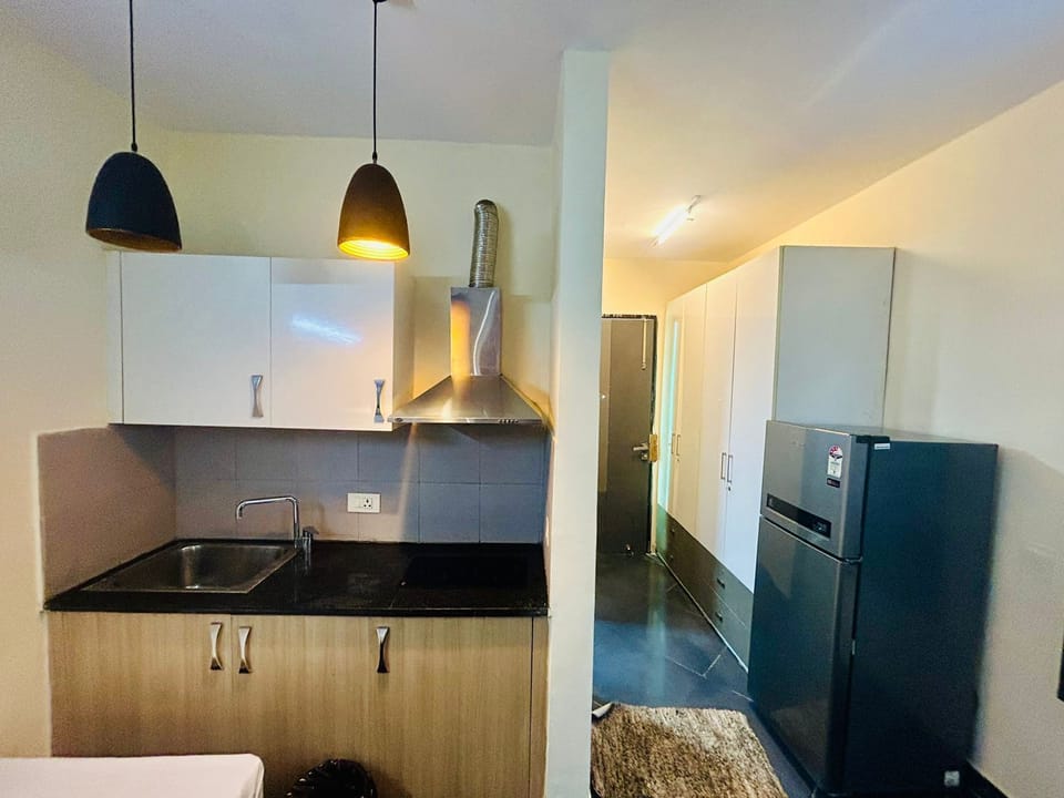 Fridge, stovetop, cookware/dishes/utensils