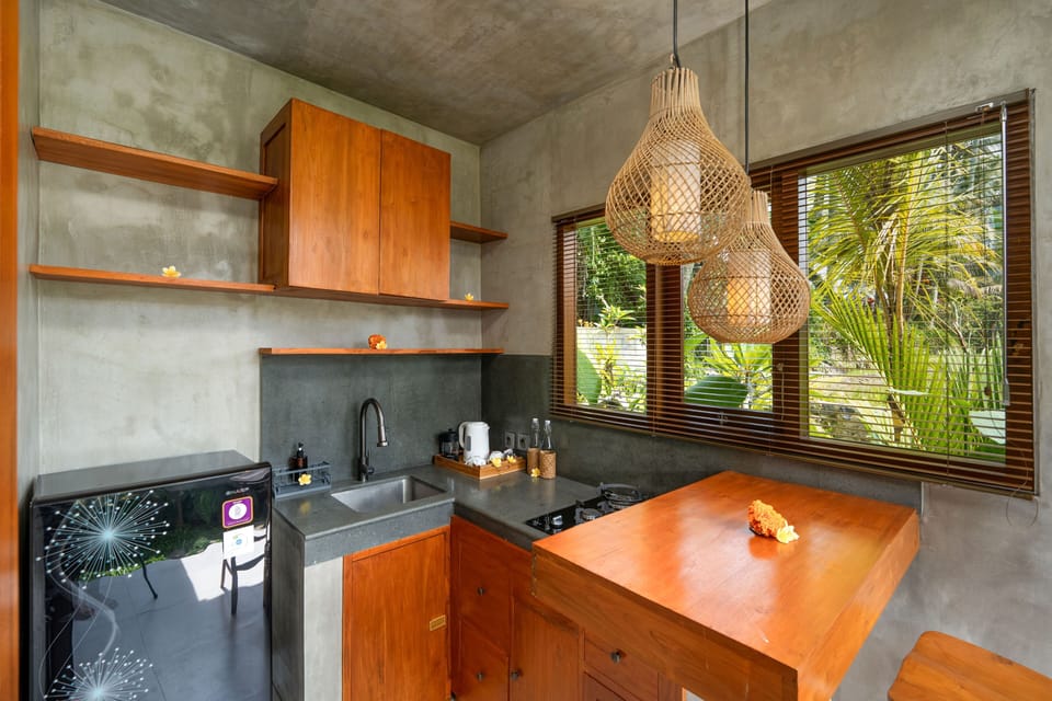 Deluxe Villa, Balcony, Pool View | Private kitchen | Fridge, dishwasher