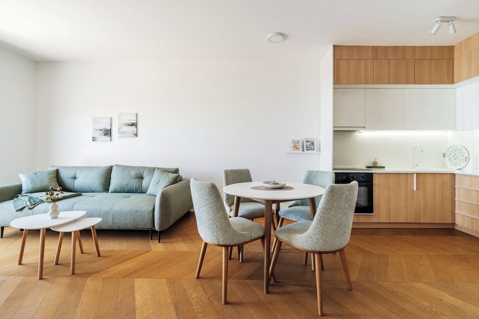 Luxury Apartment, Balcony, Sea View | Living area | Flat-screen TV