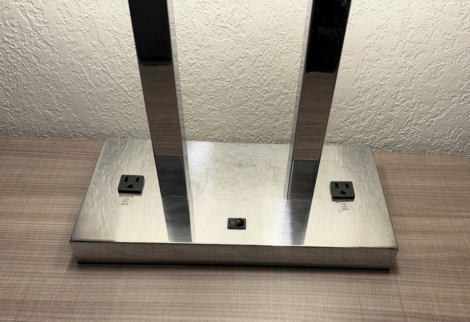 Desk, laptop workspace, free WiFi, bed sheets