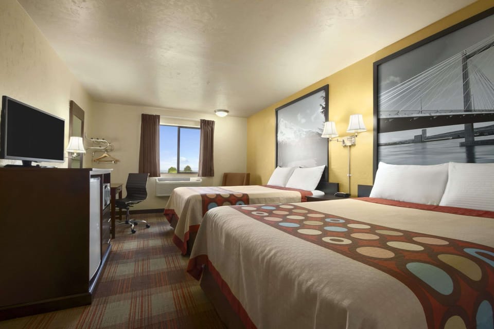 Standard Room, 2 Queen Beds | Desk, laptop workspace, iron/ironing board, free cribs/infant beds