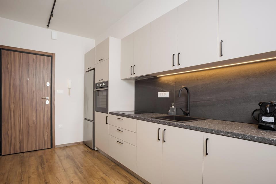 Apartment, Mountain View | Private kitchen | Full-size fridge, microwave, oven, stovetop