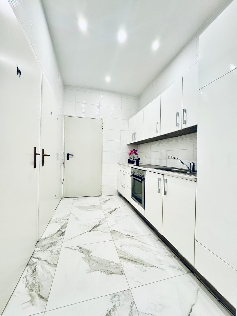 Basic Apartment | Private kitchen | Fridge, oven, stovetop, cookware/dishes/utensils