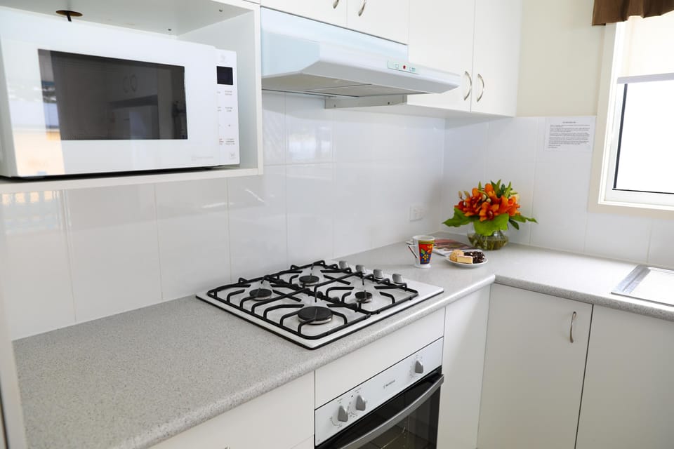 Deluxe Cabin, 2 Bedrooms | Private kitchen | Full-size fridge, microwave, stovetop, electric kettle
