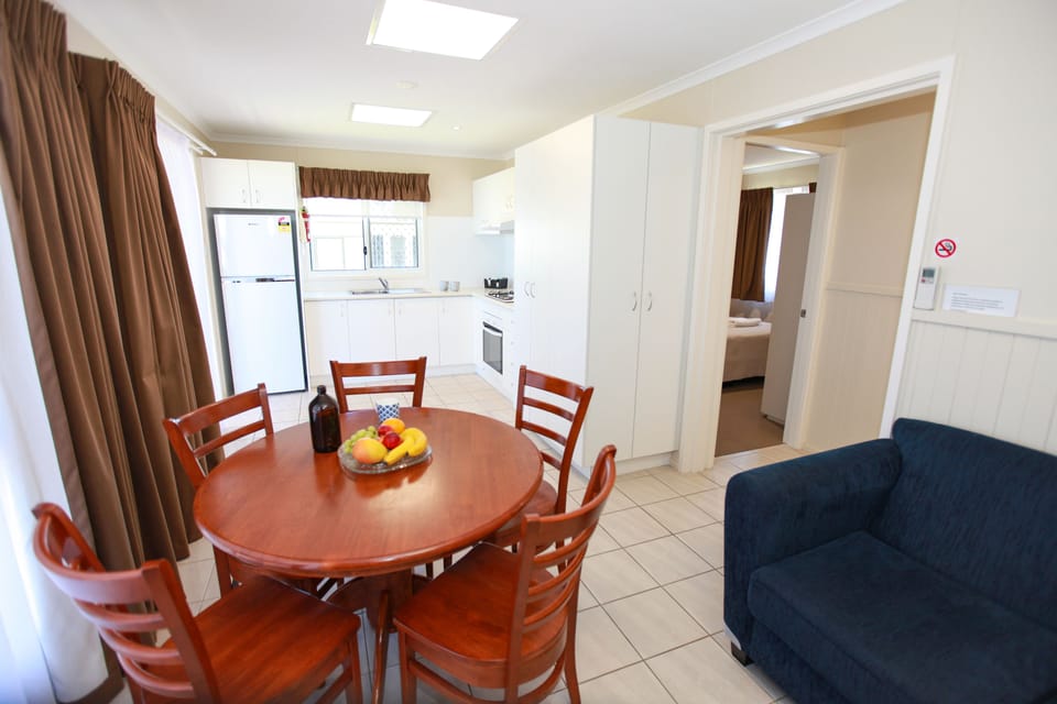 Deluxe Cabin, 2 Bedrooms, Beach View | Private kitchen | Full-size fridge, microwave, stovetop, coffee/tea maker