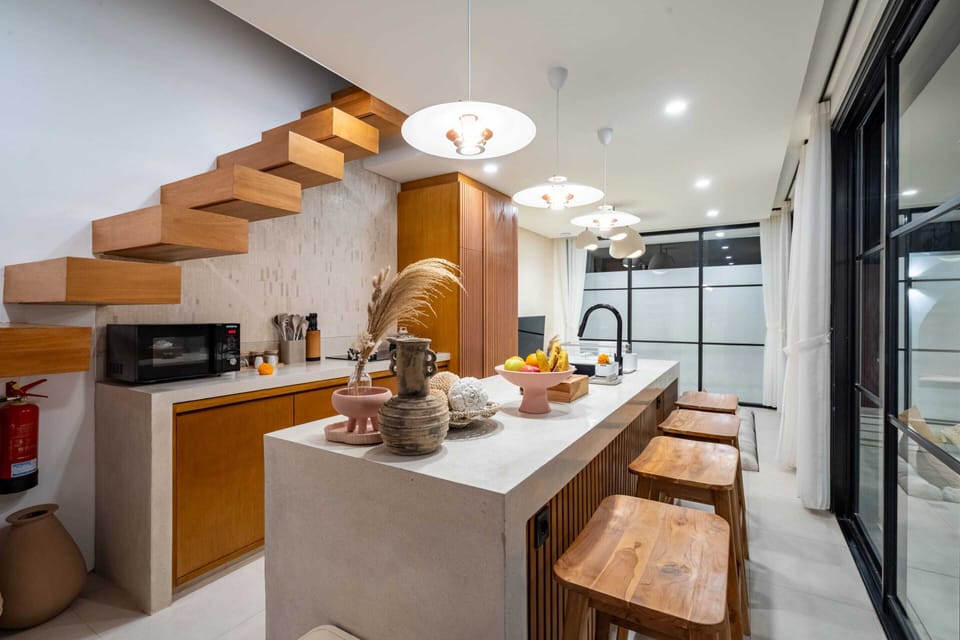 Basic Villa | Private kitchen | Fridge, microwave, stovetop, blender