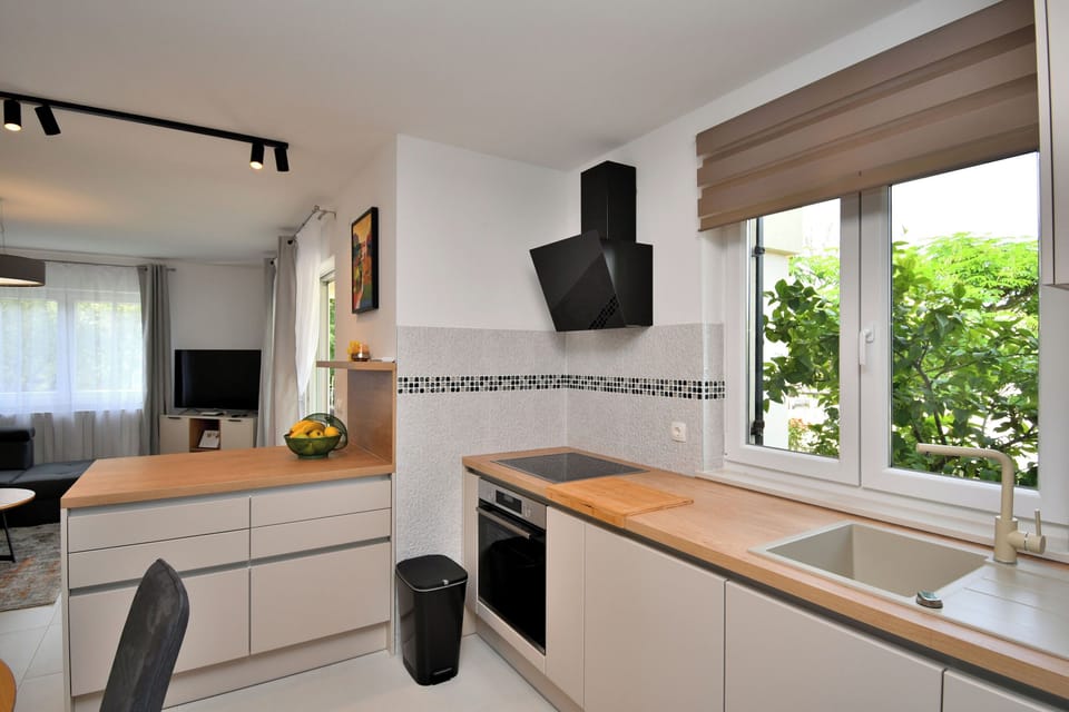 Apartment (A1) | Private kitchen | Fridge, oven, stovetop, dishwasher