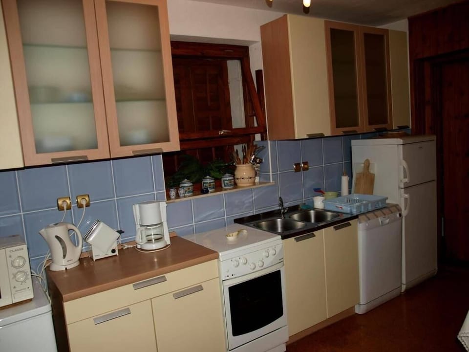 Apartment (A1) | Private kitchen | Fridge, microwave, oven, stovetop