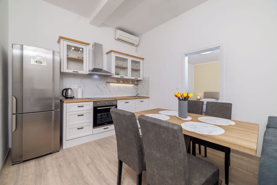 Apartment (A1) | Private kitchen | Fridge, oven, stovetop, dishwasher