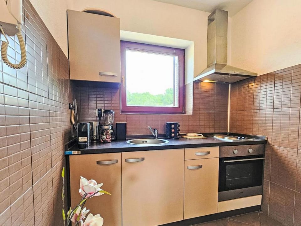 Apartment (A1) | Private kitchen | Fridge, microwave, oven, stovetop